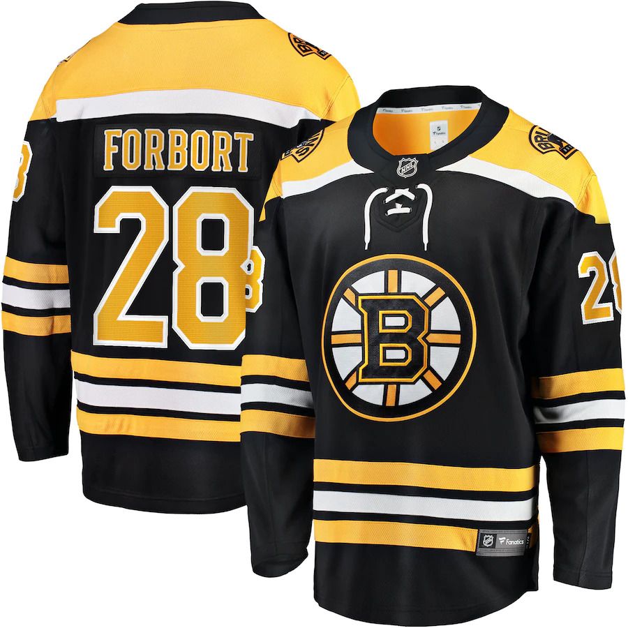 Men Boston Bruins #28 Derek Forbort Fanatics Branded Black Home Breakaway Player NHL Jersey->boston bruins->NHL Jersey